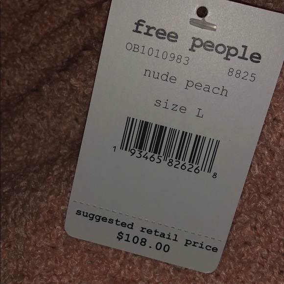 NWT Free people nude peach fuzzy sweater - Picture 7 of 7